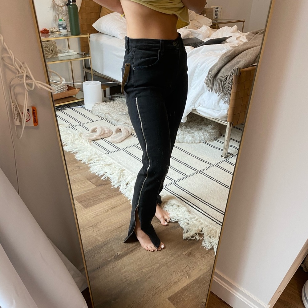 REFORMATION side zip denim